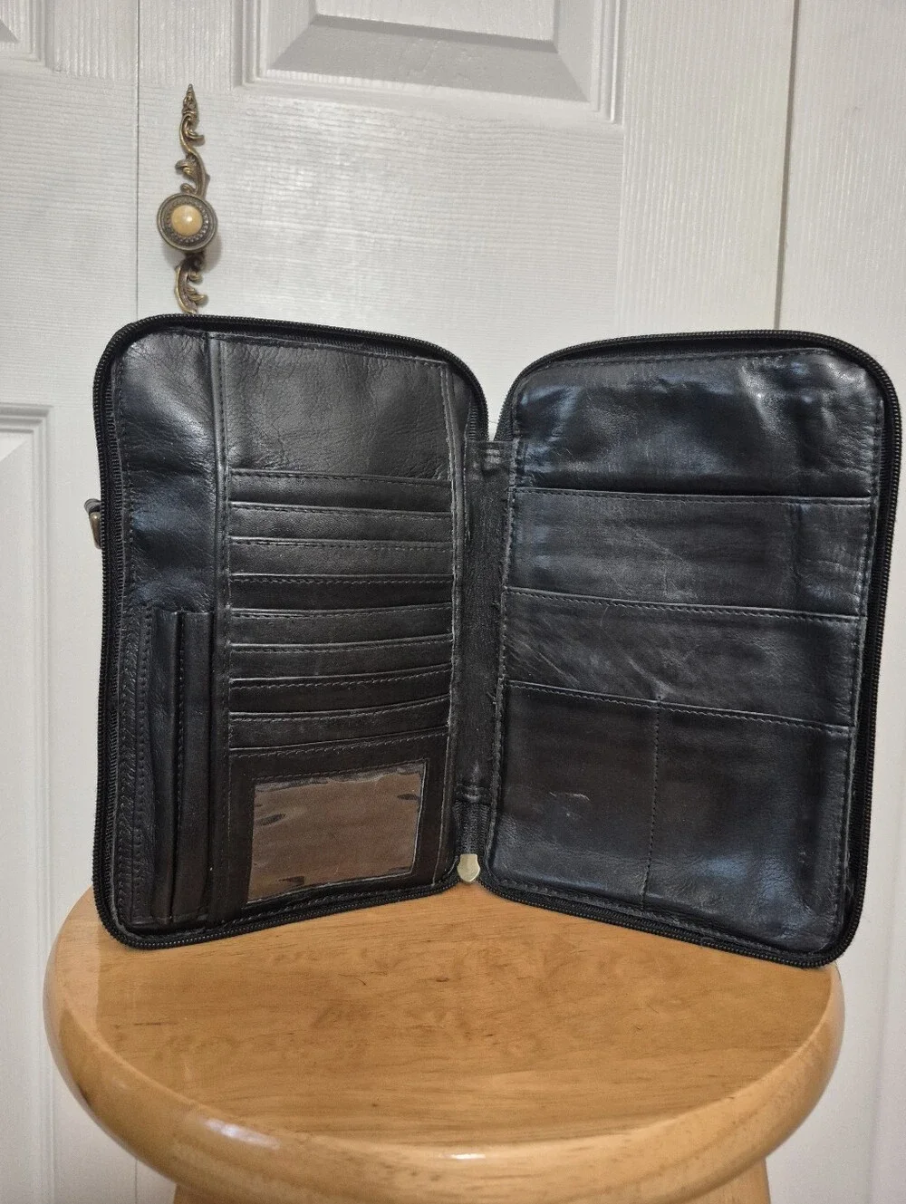 Wilsons Black Leather Organizer Bag